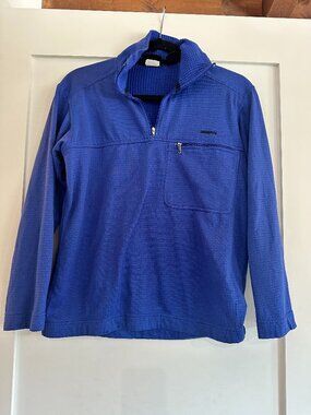 Vintage Patagonia Jacket Men's XS Blue Regulator Micro Grid Polartec Fleece ¼